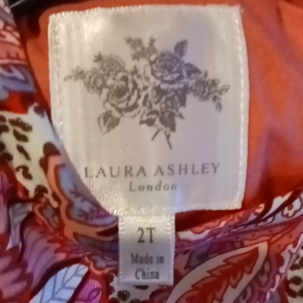 FINAL PRICE NWT LAURA ASHLEY LONDON paisley print dress w ruffled shoulders 2T
